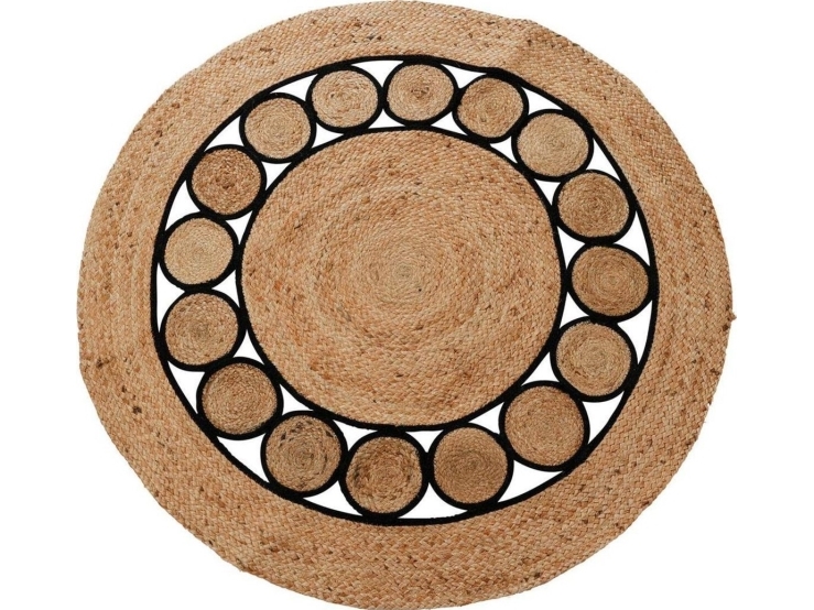 H&S Decoration BOHO punottu juutti matto pyöreä 120cm