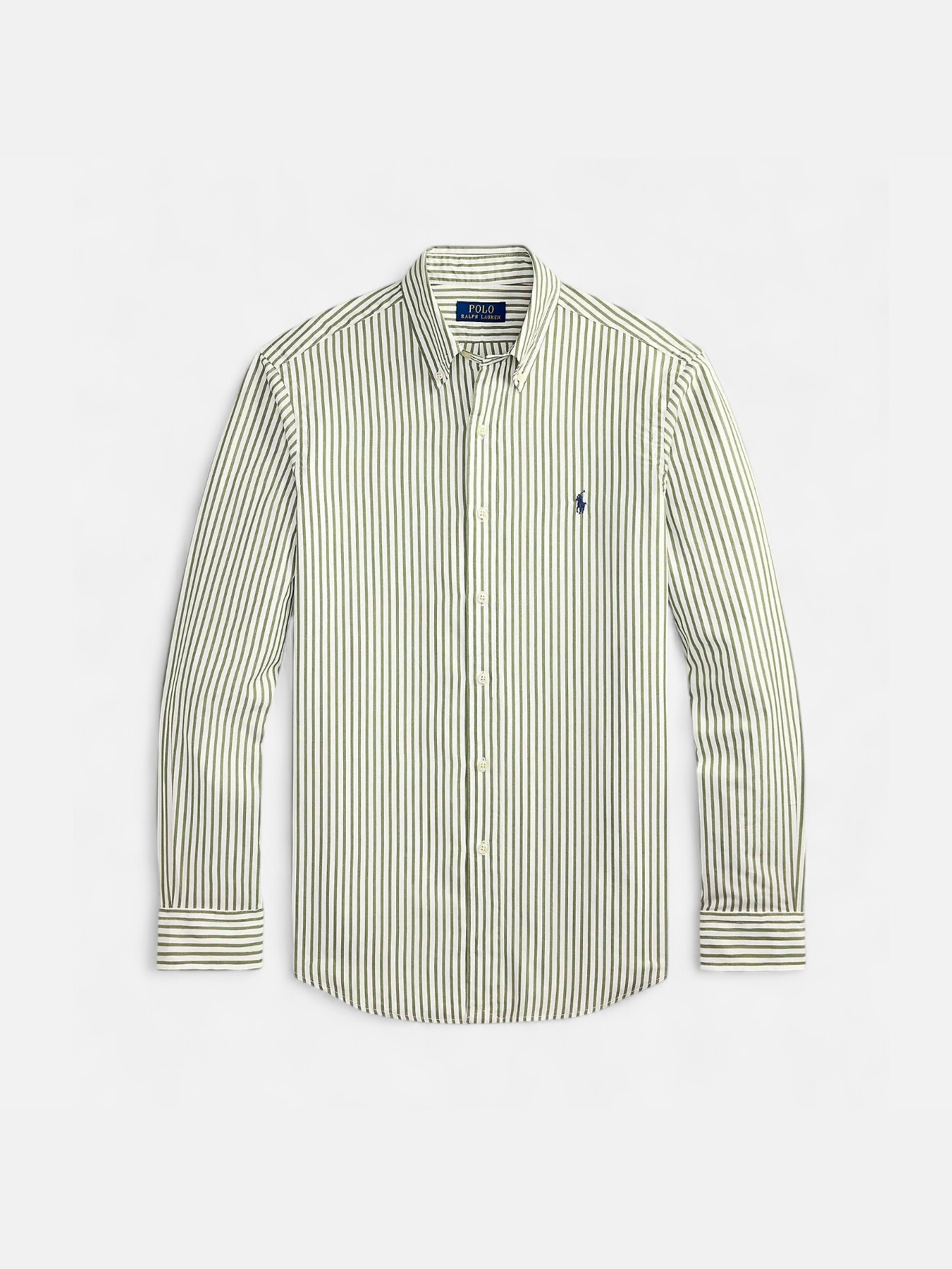 Polo Ralph Lauren Long Sleeve Shirt Cotton Stripe, raidallinen vihreä