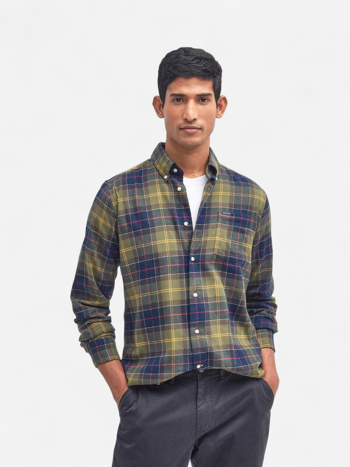 Barbour miesten kauluspaita Fortrose, vihreä ruutu